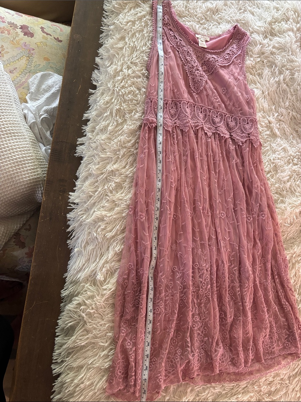 Sundance Pink Floral Lace Tank Dress - Picture 7 of 8